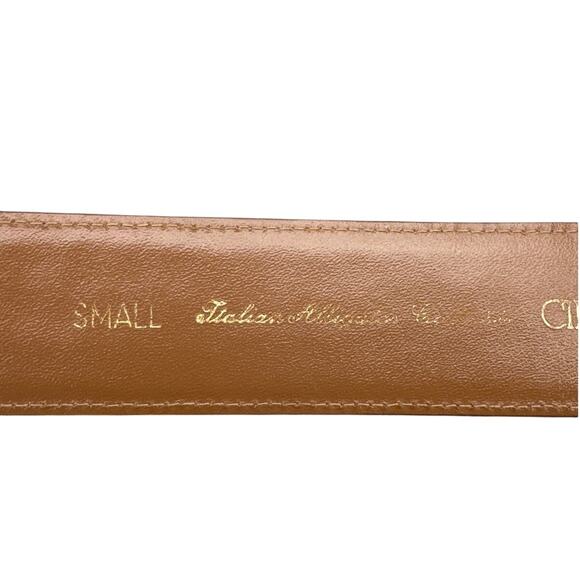 Cipriani Vintage Brown Italian Alligator Leather Horseshoe Buckle 1.5" Wide Belt - Picture 4 of 9